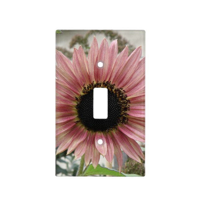 Pale Pink Sunflower Light Switch Cover (Front)