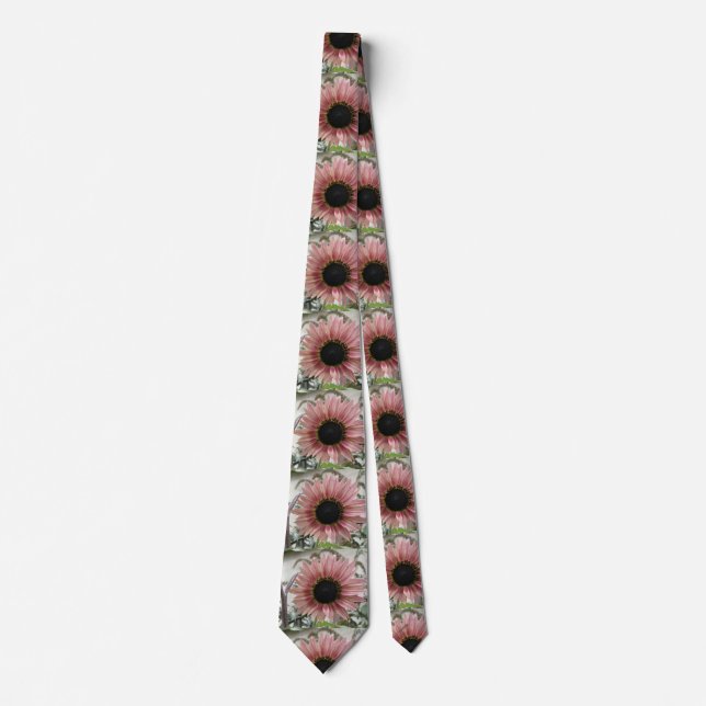 Pale Pink Sunflower Neck Tie (Front)