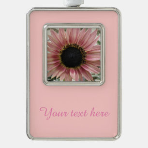 Pale Pink Sunflower Personalized Christmas Ornament