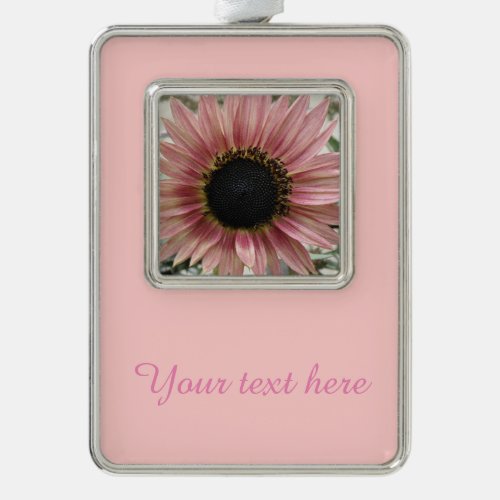Pale Pink Sunflower Personalized Christmas Ornament