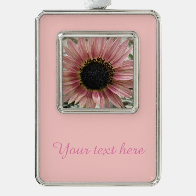 Pale Pink Sunflower Personalized Christmas Ornament (Front)