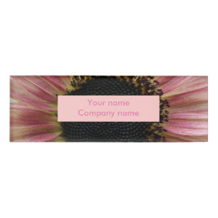 Pale Pink Sunflower Personalized Name Tag