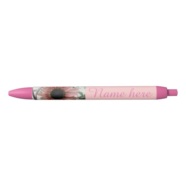 Pale Pink Sunflower Personalized Pen (Front)
