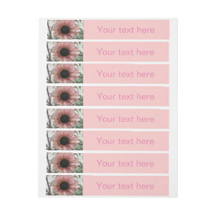 Pale Pink Sunflower Personalized Wrap Around Address Label