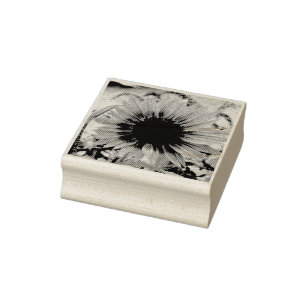 Pale Pink Sunflower Rubber Stamp