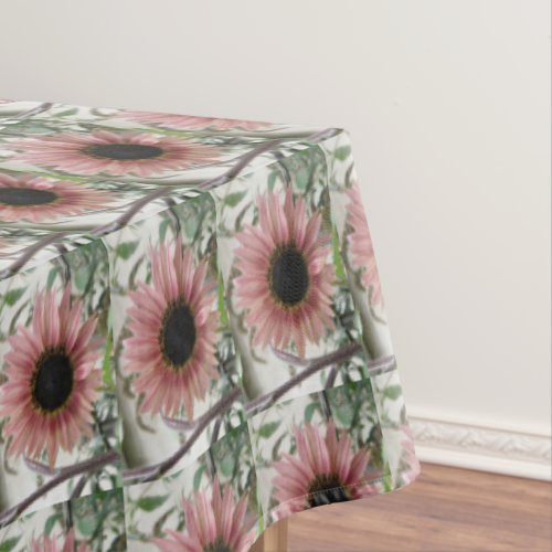 Pale Pink Sunflower Tablecloth