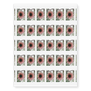Pale Pink Sunflower Temporary Tattoos