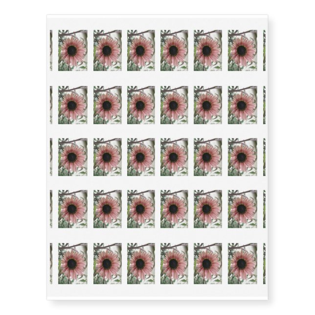 Pale Pink Sunflower Temporary Tattoos (Front)