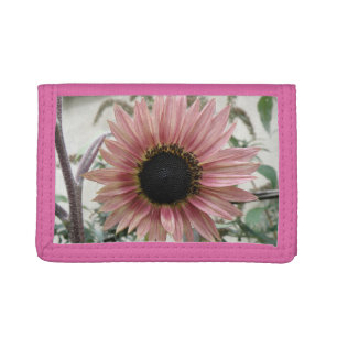 Pale Pink Sunflower Tri-fold Wallet