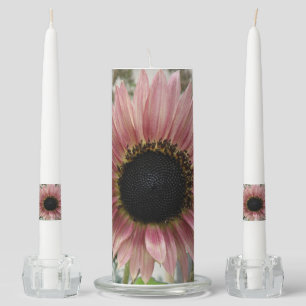 Pale Pink Sunflower Unity Candle Set