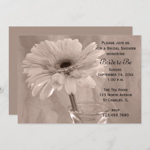 Pale Pink Tinted Daisy Bridal Shower Invitation