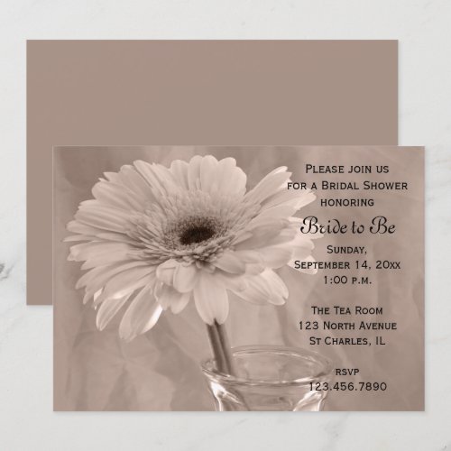 Pink Tinted Daisy Bridal Shower Custom Invitation