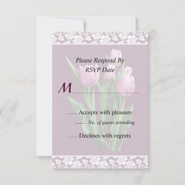 Pale Pink Tulips Wedding Invitation (Front)