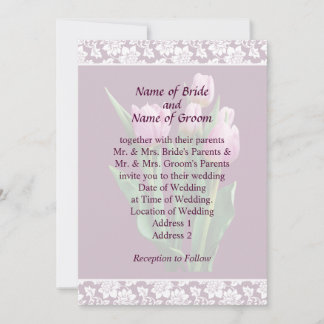 Pale Pink Tulips Wedding Invitation Set