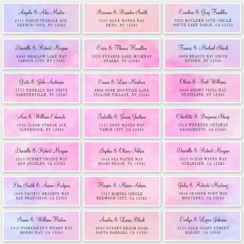 Pale Pink Watercolor Individual Address Labels
