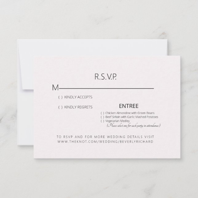 Pale Pink Wedding RSVP Card (Front)