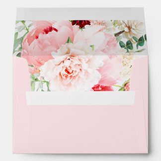 Pale Pink Wild Watercolor Garden Envelope