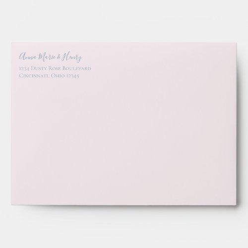 Pale Pink with Blue Text Envelope