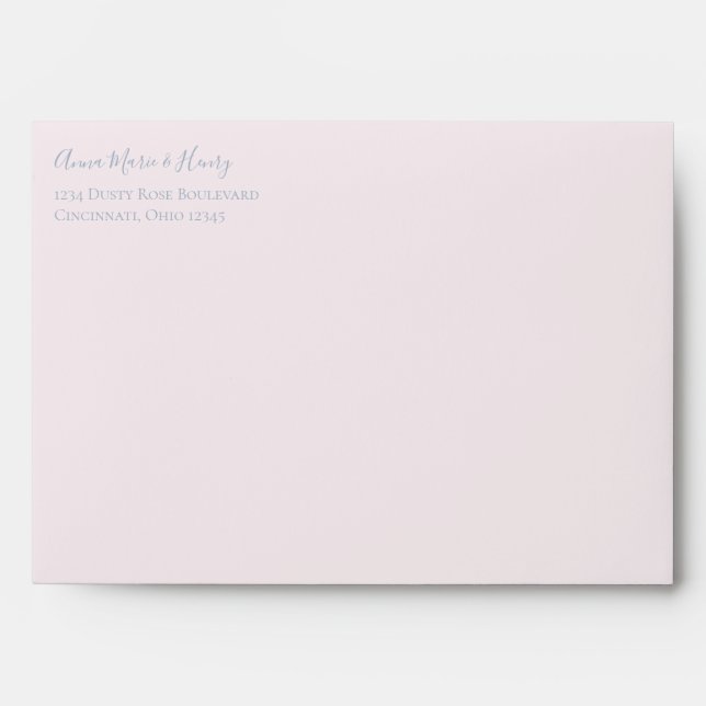 Pale Pink with Blue Text Envelope (Front)