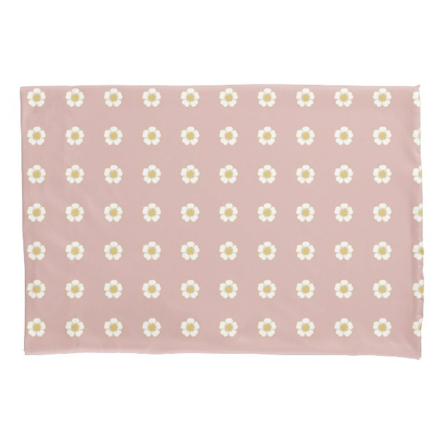 pale pink yellow and white Buttercup Flowers Pillow Case (Front-Left)