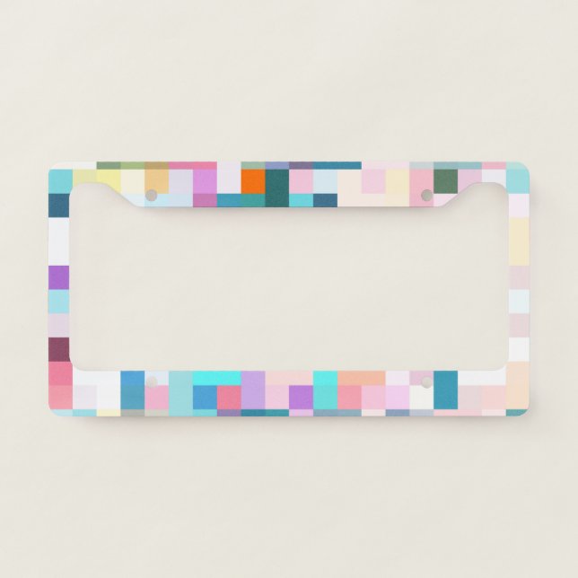 Pale Pixels Geometric  License Plate Frame (Front)