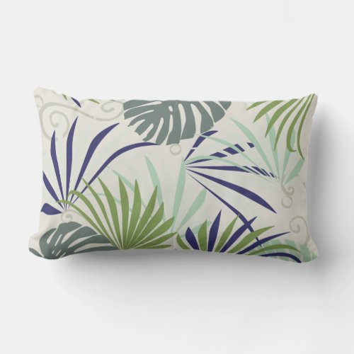 Pale popular indoor plants stylised illustration lumbar pillow