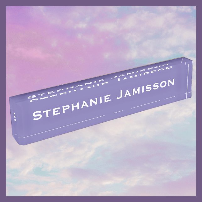 Pale Purple Acrylic Personalized Name Desk Name Plate (Creator Uploaded)