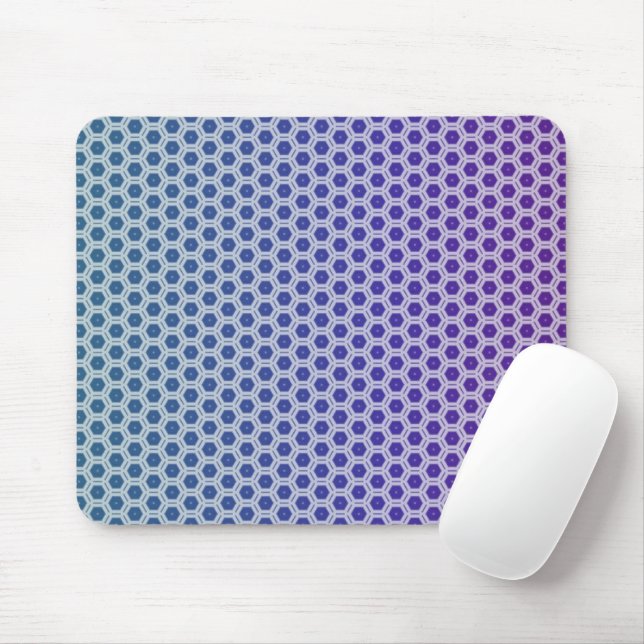 Pale Purple and Teal Hexagons Mouse Pad (With Mouse)