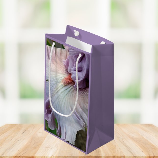 Pale Purple Bearded Iris Bloom Floral Small Gift Bag (In Situ)
