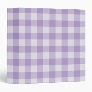Pale Purple Buffalo Plaid Gingham 3 Ring Binder