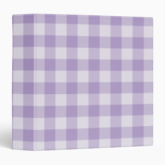 Pale Purple Buffalo Plaid Gingham 3 Ring Binder