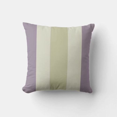 Pale Purple cream Green Stripe Pattern Throw Pillow