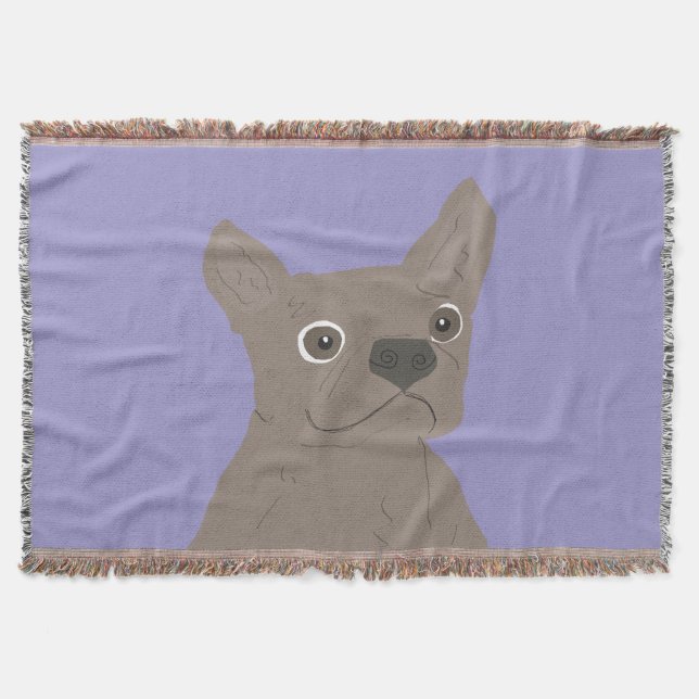 Pale Purple Dog Throw Blanket (Front)