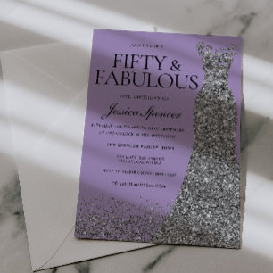 Pale Purple Elegance 50th Birthday Party Invitation