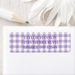Pale Purple Farmhouse Gingham Plaid Label