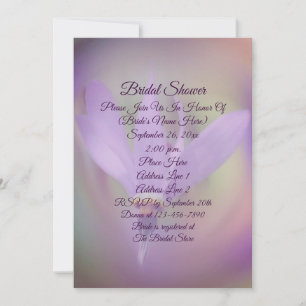 Pale Purple Flower Bridal Shower Invitation