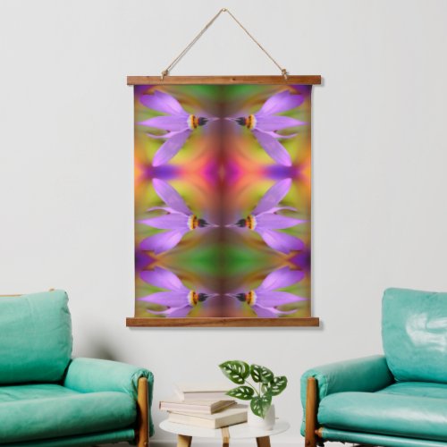 Pale Purple Flower Close Up Abstract Hanging Tapestry