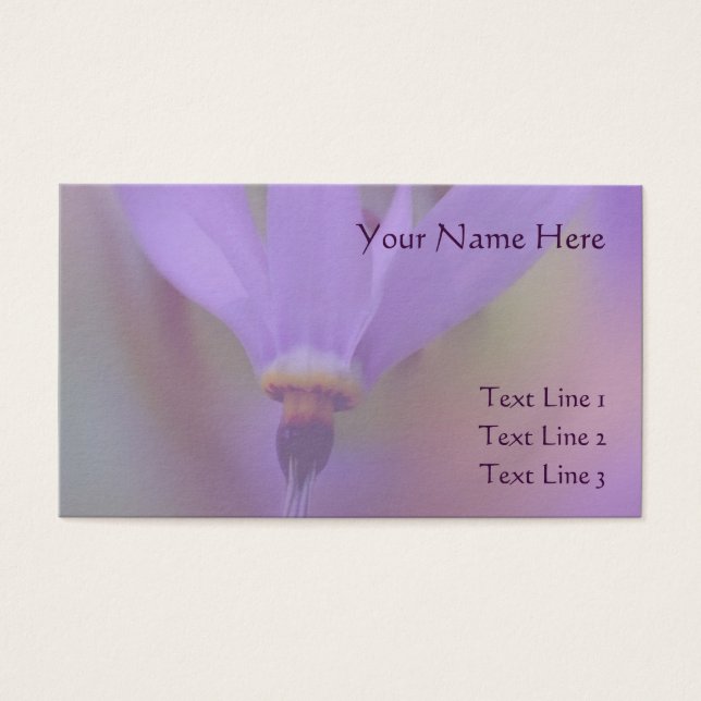 Pale Purple Flower Close Up Business Card (Front)