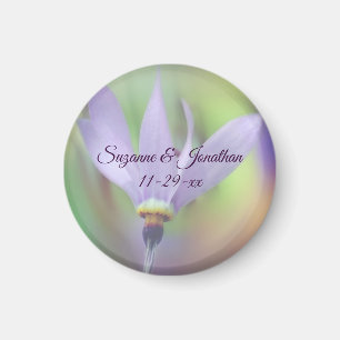 Pale Purple Flower Personalized Wedding Magnet