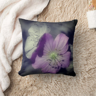 Pale Purple Geranium Flowers  Throw Pillow