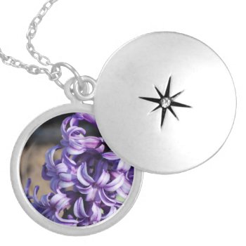 Pale Purple Hyacinth Locket Necklace by PerennialGardens at Zazzle