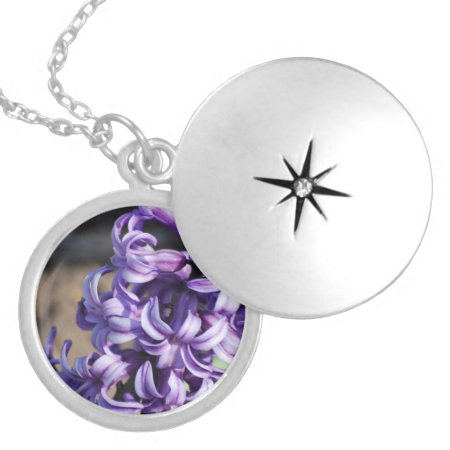 Pale Purple Hyacinth Locket Necklace