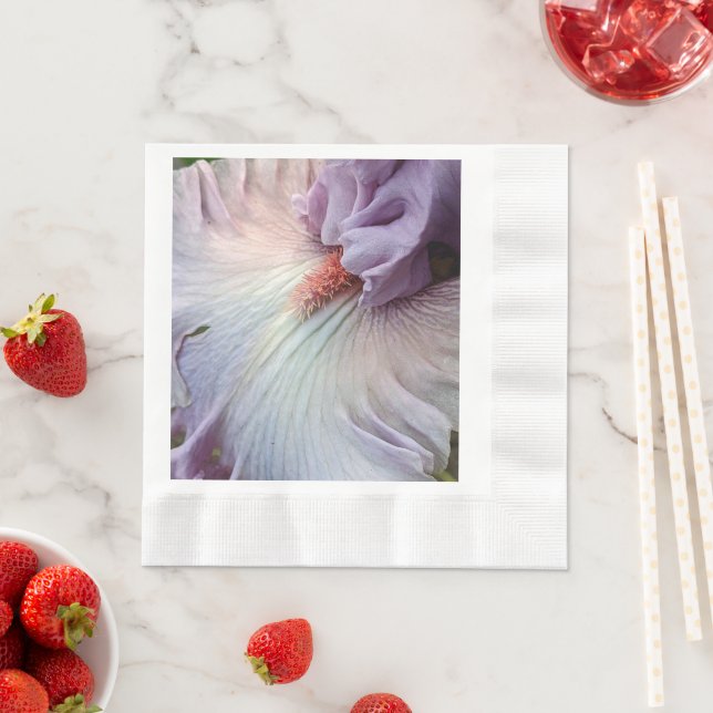Pale Purple Iris Floral Napkins (Insitu)