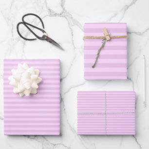 Pale Purple & Light Gray Purple Stripes Wrapping Paper Sheets