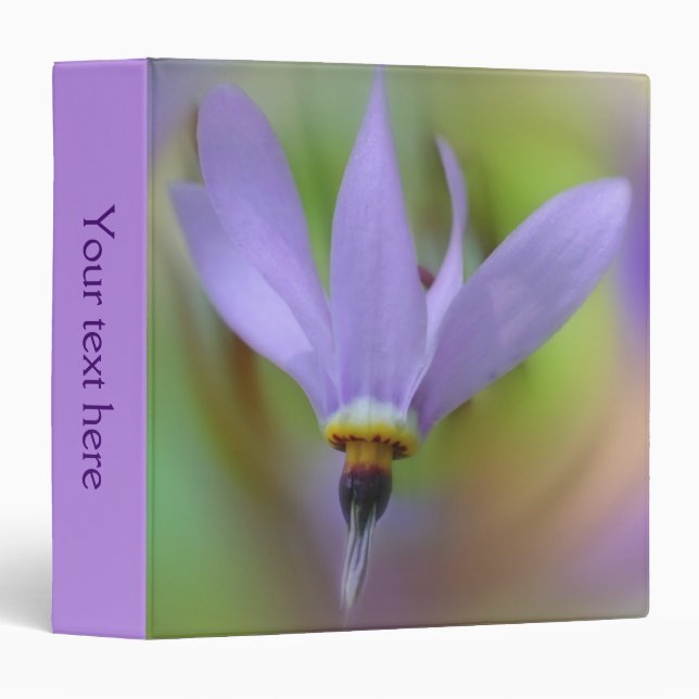 Pale Purple Lily Flower Close Up Personalized 3 Ring Binder (Front/Spine)