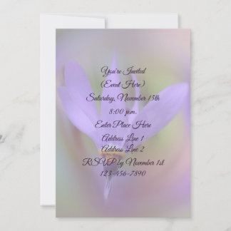 Pale Purple Lily Flower Party  Invitation
