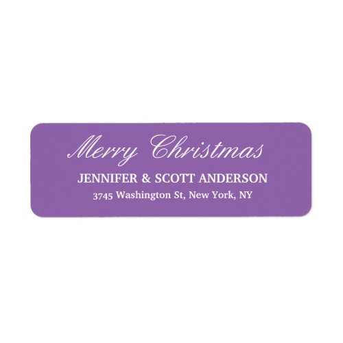 Pale Purple Merry Christmas Message Family Sheet Label
