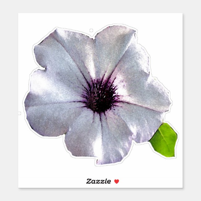 Pale Purple Petunia Flower Floral Contour Sticker