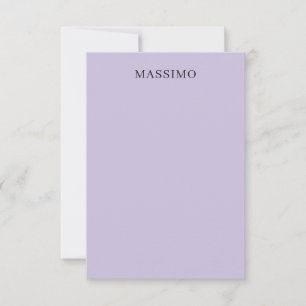 Pale Purple Professional Unique Classical Own Name Note Card