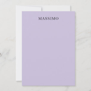Pale Purple Professional Unique Classical Own Name Note Card